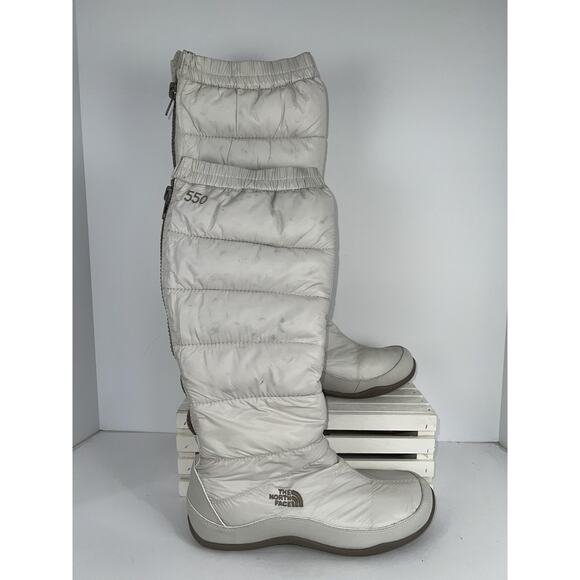 The North Face Boots Womens Size 6.5 White 550 Down Insulated Tall Winter Snow - Picture 1 of 6